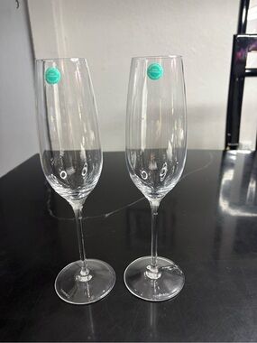 Tiffany & Co Crystal Glass Champagne Flutes -  No Box
